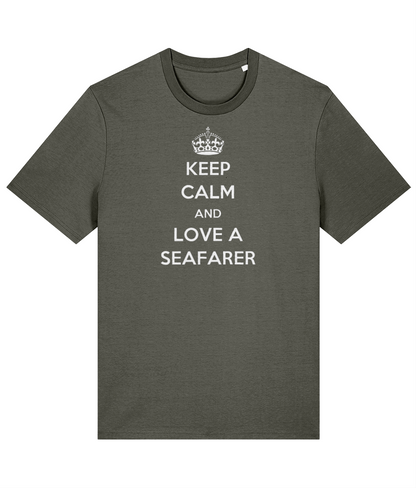 Organic cotton unisex t-shirt (Keep calm and love a seafarer)