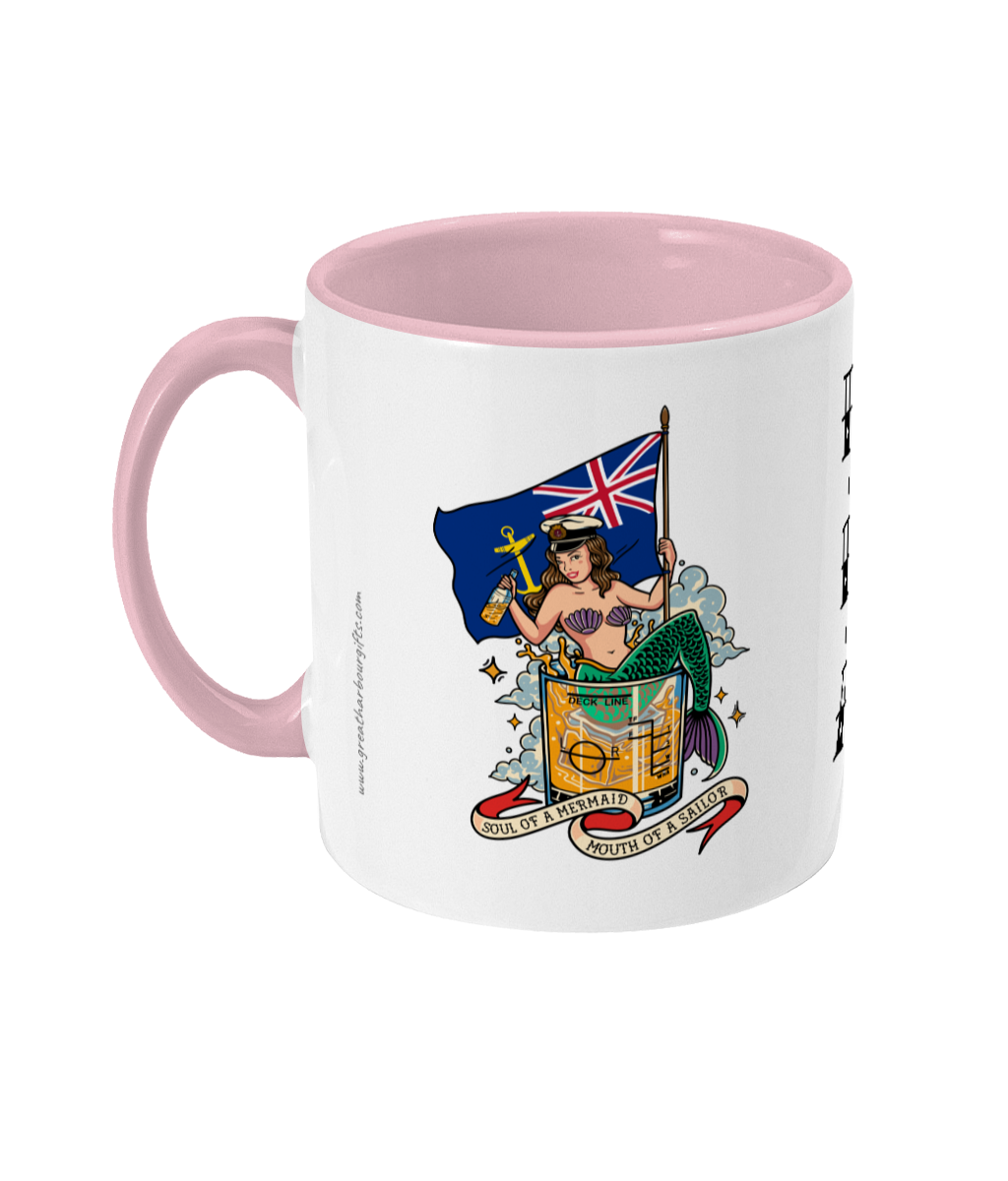 Sailor tattoo mug, Royal Fleet Auxiliary (RFA) mermaid