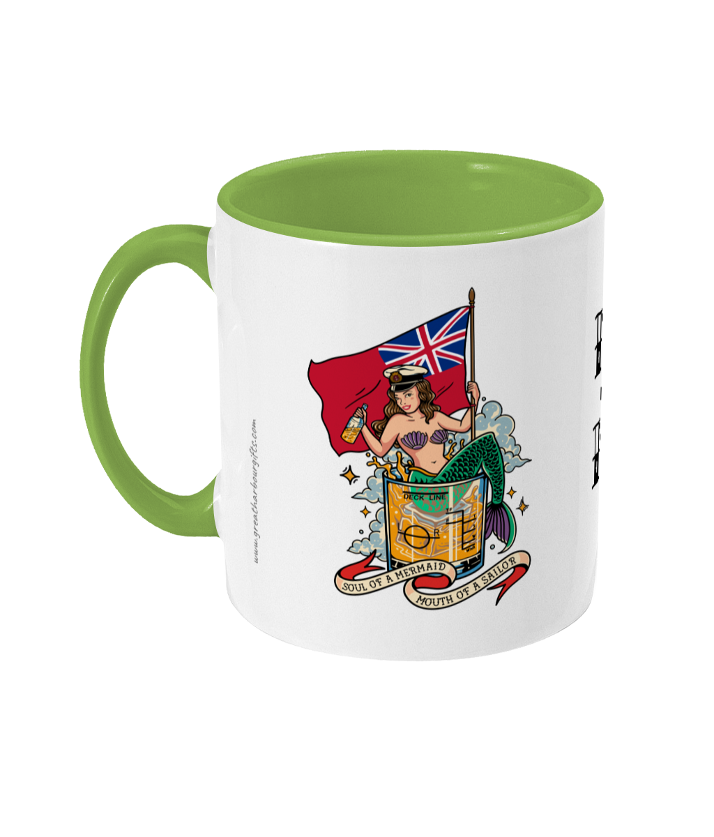 Sailor tattoo mug, Merchant Navy (MN) mermaid