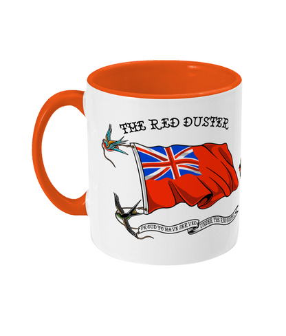 Sailor tattoo mug, Red duster, swallows and Merchant Navy badge