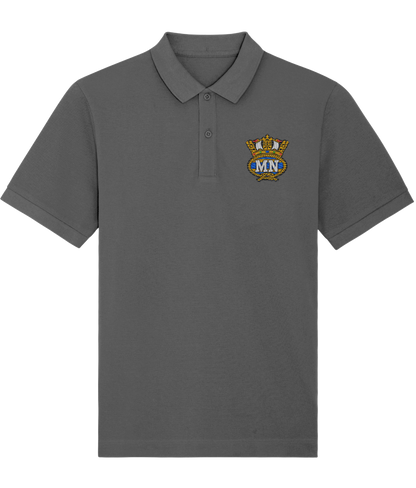 Organic cotton unisex polo shirt (Embroidered British Merchant Navy badge)