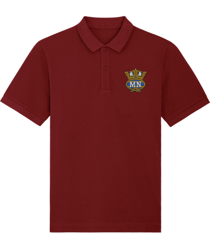 Organic cotton unisex polo shirt (Embroidered British Merchant Navy badge)