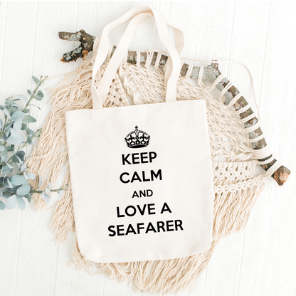 Organic cotton 'strong' tote bag (Keep Calm and Love a Seafarer)