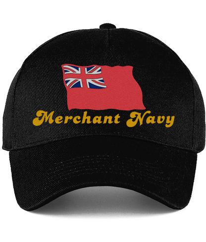 Cotton baseball cap (Embroidered British Merchant Navy red duster)