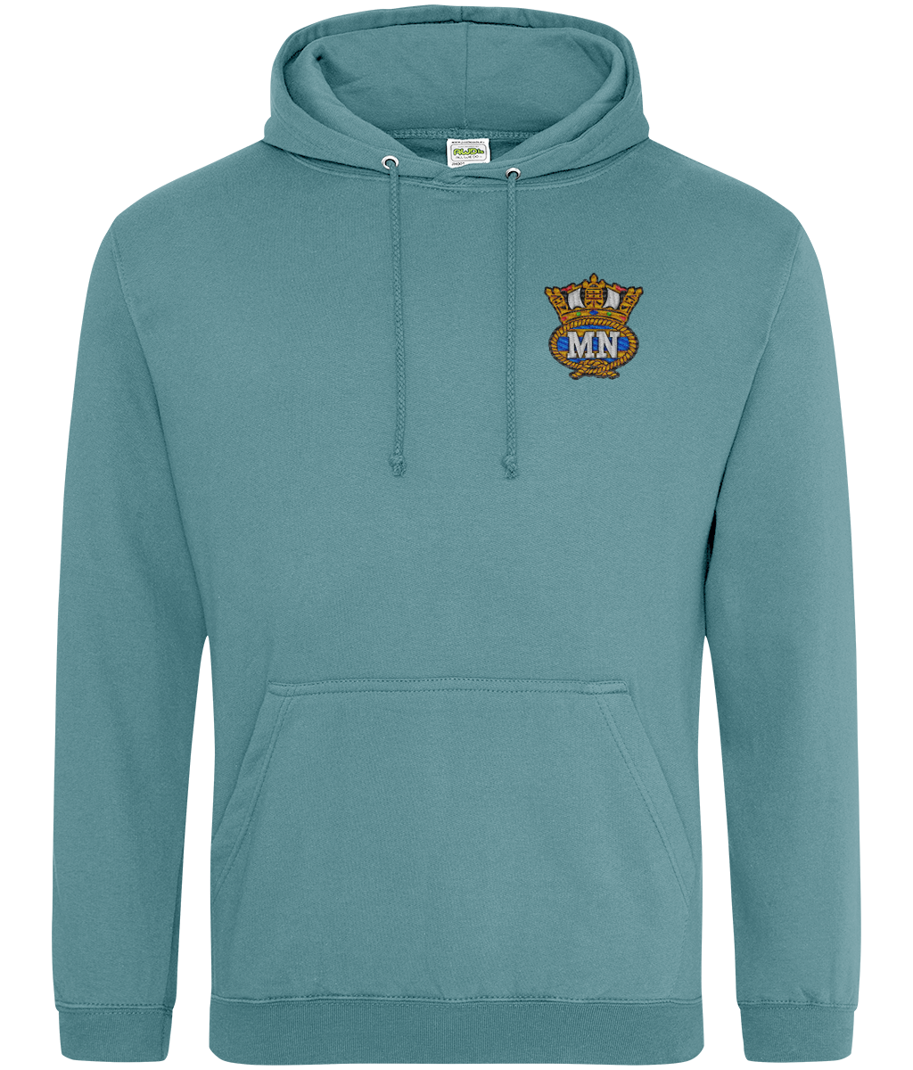 Ring-spun cotton unisex hoodie (Embroidered Merchant Navy crest)