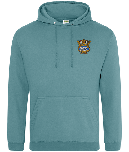 Ring-spun cotton unisex hoodie (Embroidered Merchant Navy crest)