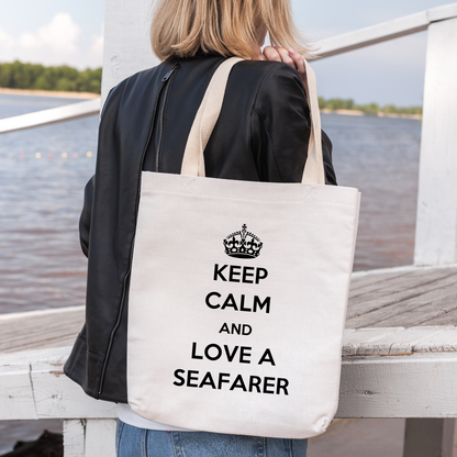 Organic cotton 'strong' tote bag (Keep Calm and Love a Seafarer)