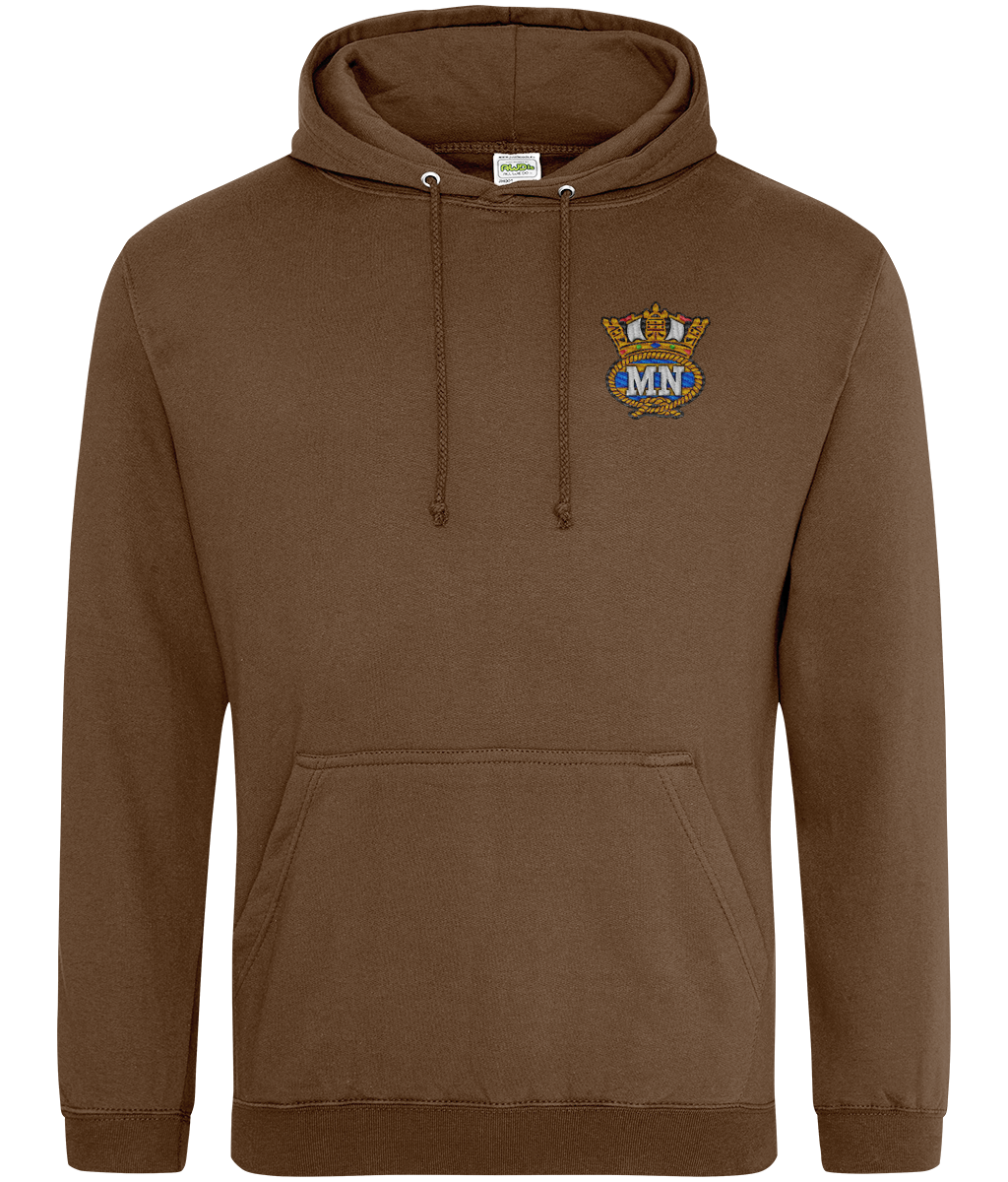 Ring-spun cotton unisex hoodie (Embroidered Merchant Navy crest)