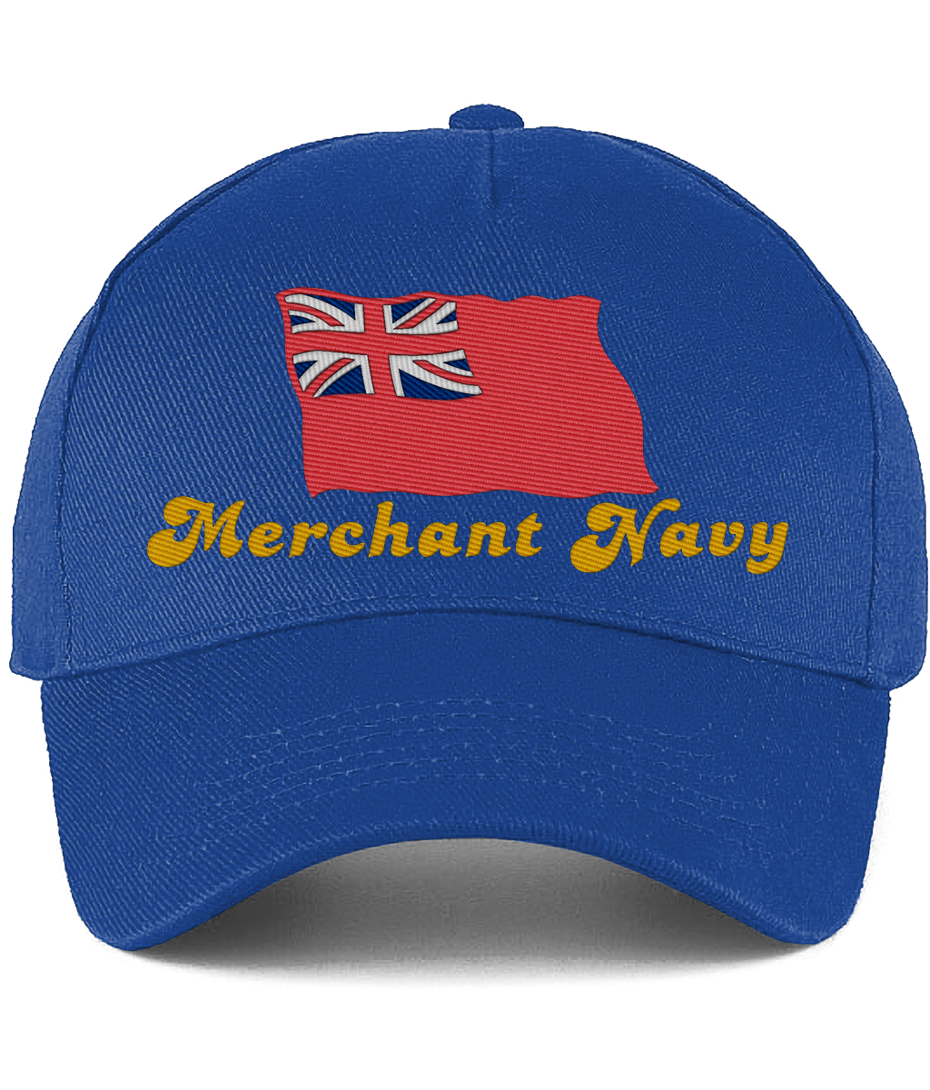 Cotton baseball cap (Embroidered British Merchant Navy red duster)