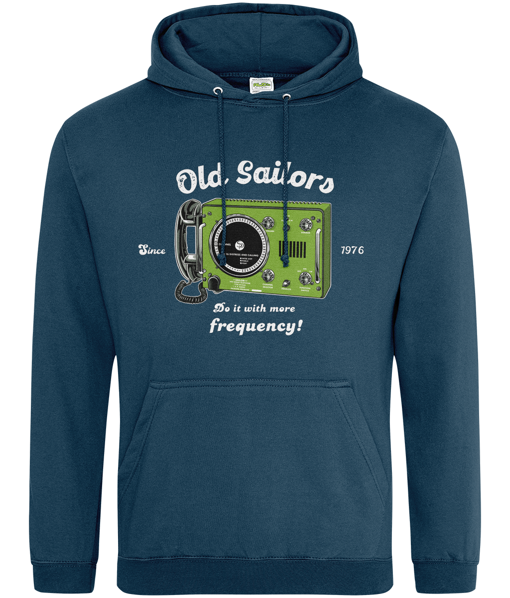 Ring-spun cotton unisex hoodie (Retro Sailor VHF radio)