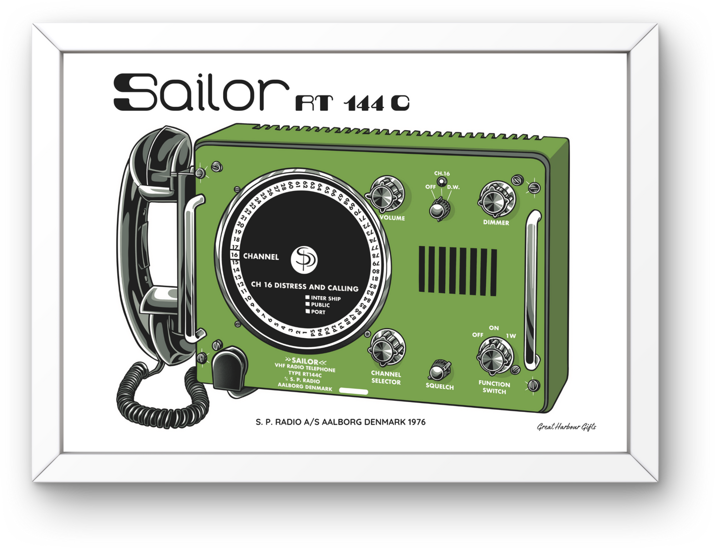 Framed wall art ( Vintage Sailor VHF radio RT144C)