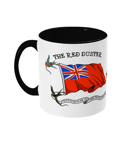 Sailor tattoo mug, Red duster, swallows and Merchant Navy badge