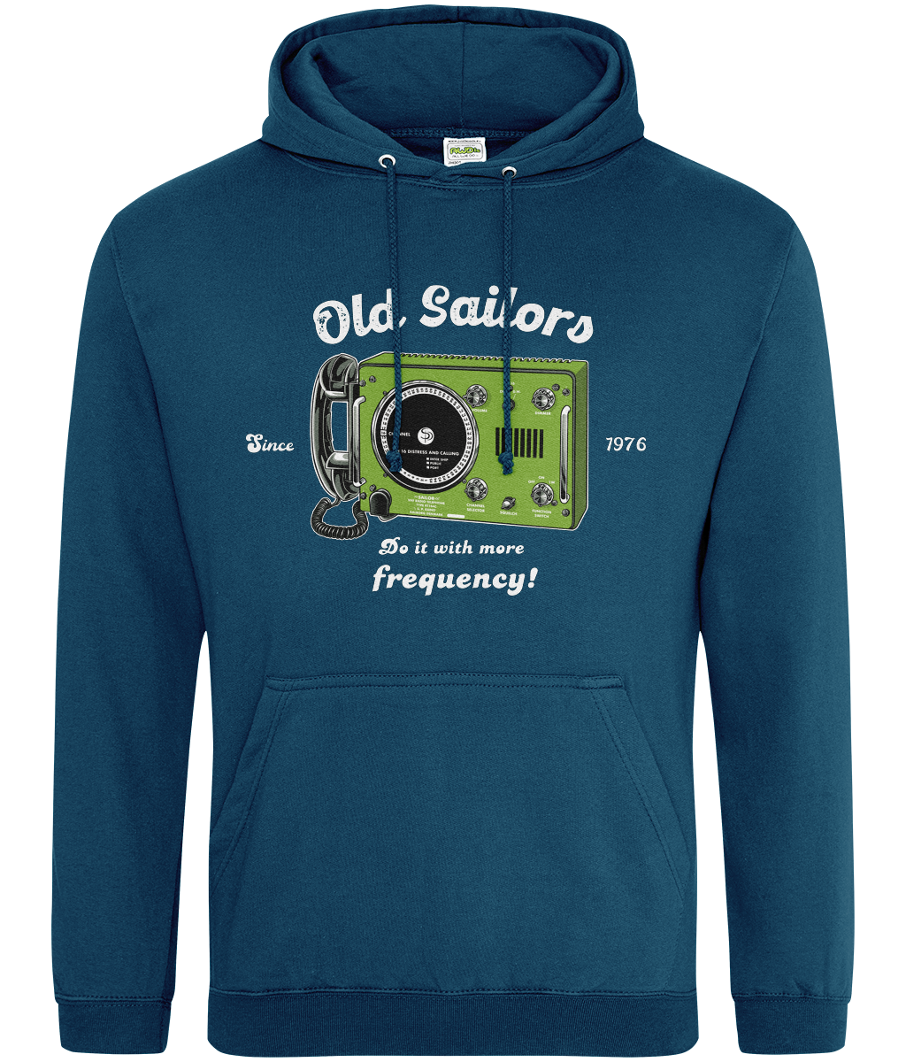 Ring-spun cotton unisex hoodie (Retro Sailor VHF radio)