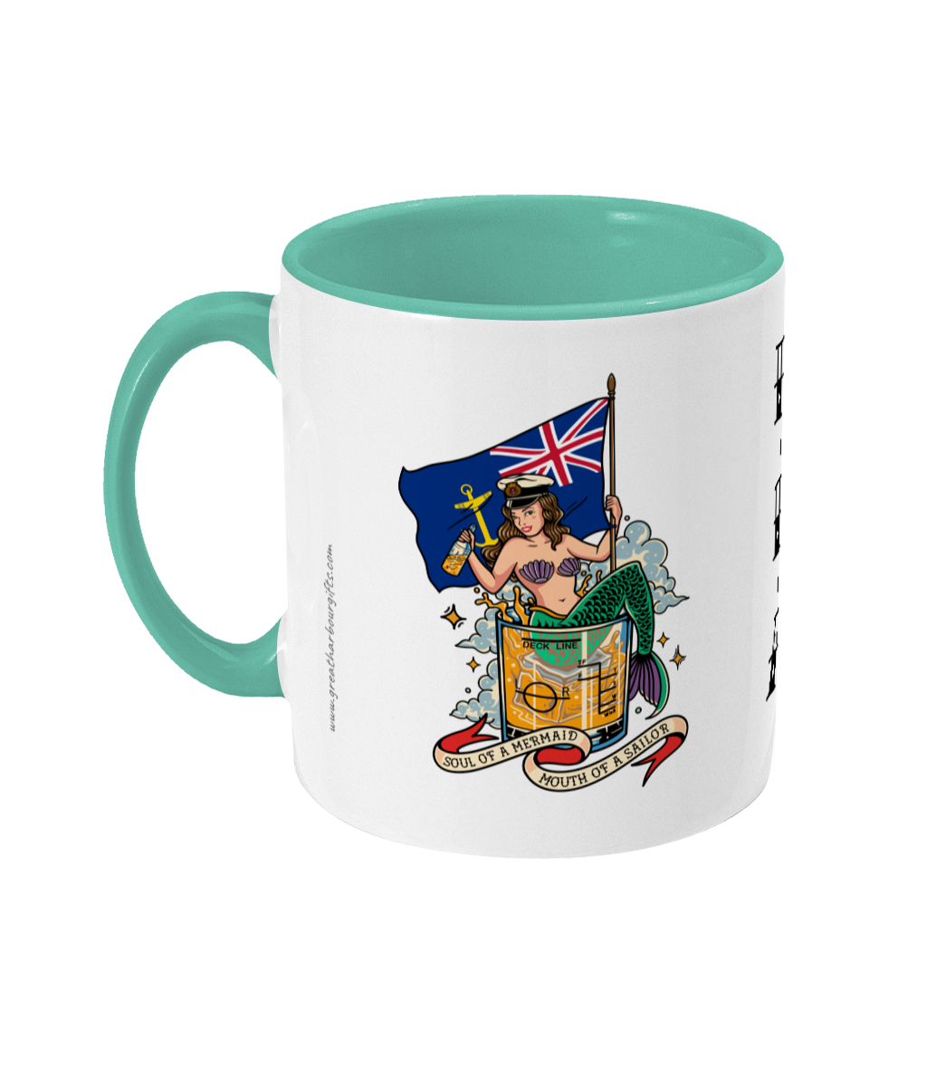 Sailor tattoo mug, Royal Fleet Auxiliary (RFA) mermaid