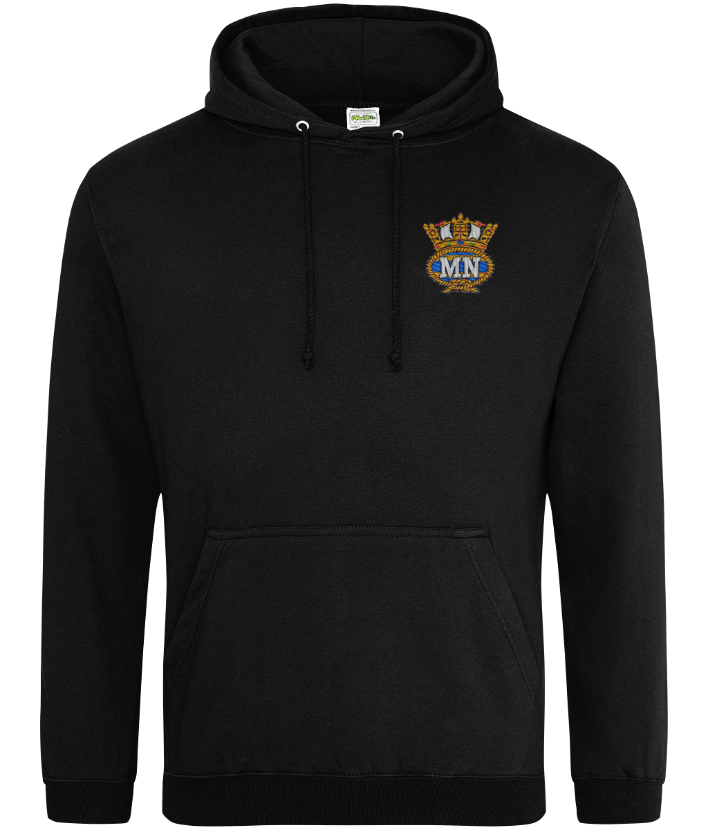 Ring-spun cotton unisex hoodie (Embroidered Merchant Navy crest)