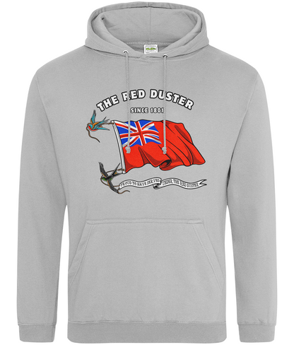 Ring-spun cotton unisex hoodie (British Merchant Navy red duster and swallows)