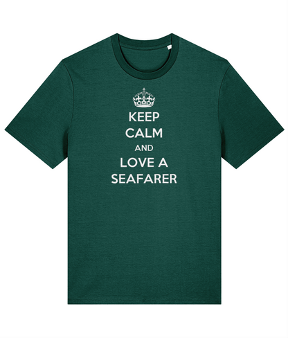 Organic cotton unisex t-shirt (Keep calm and love a seafarer)