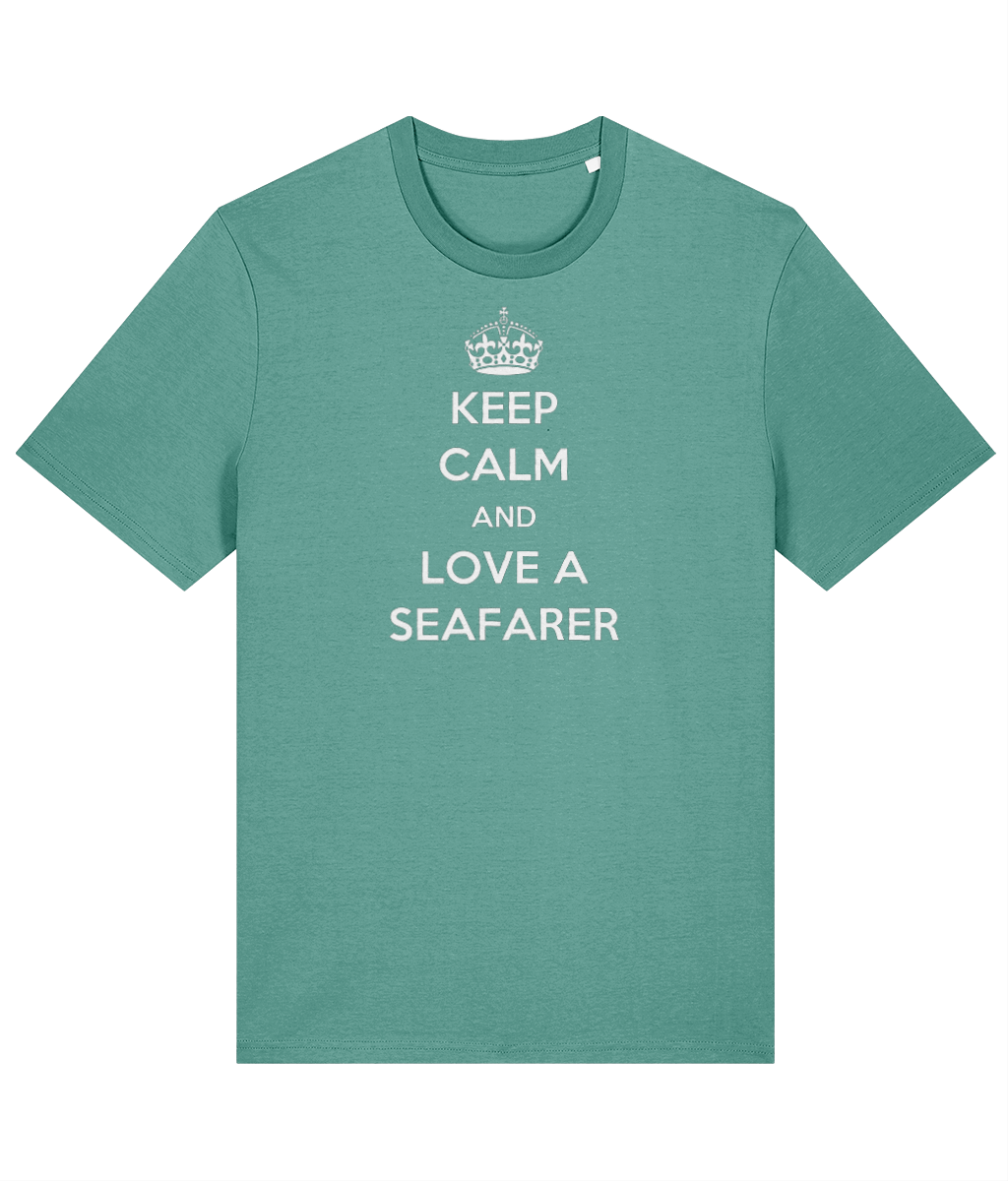 Organic cotton unisex t-shirt (Keep calm and love a seafarer)