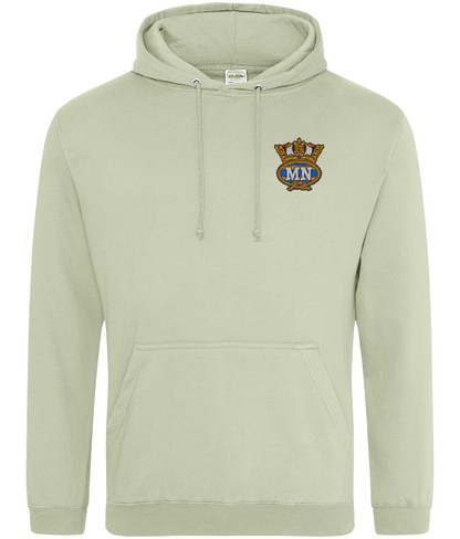 Ring-spun cotton unisex hoodie (Embroidered Merchant Navy crest)