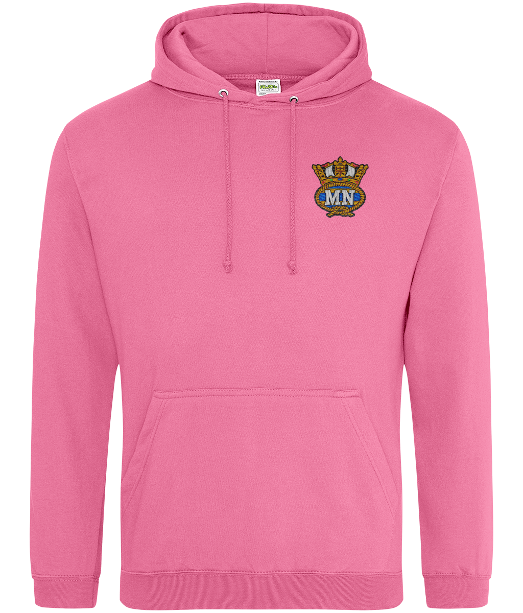 Ring-spun cotton unisex hoodie (Embroidered Merchant Navy crest)