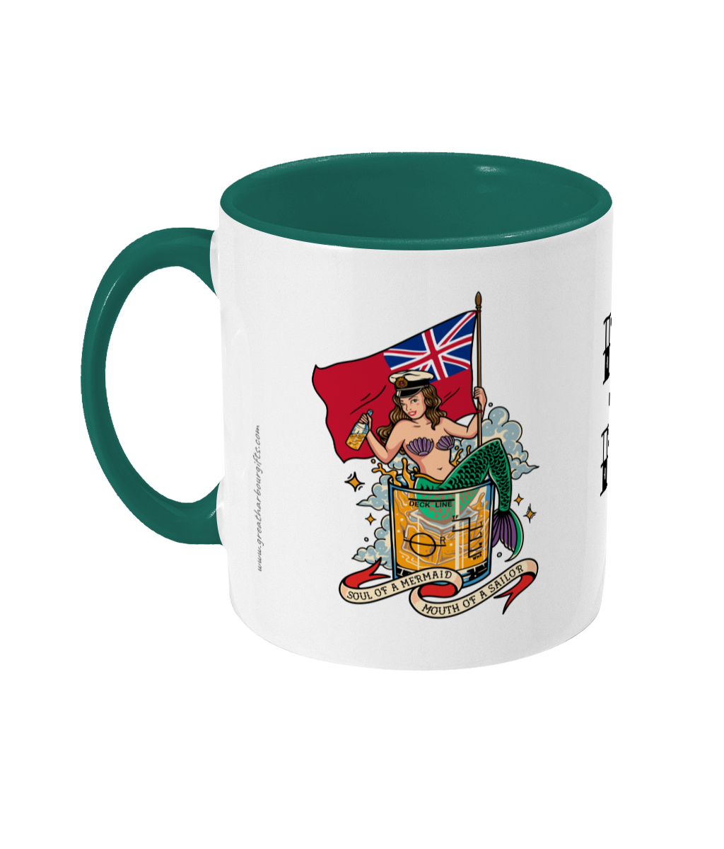 Sailor tattoo mug, Merchant Navy (MN) mermaid