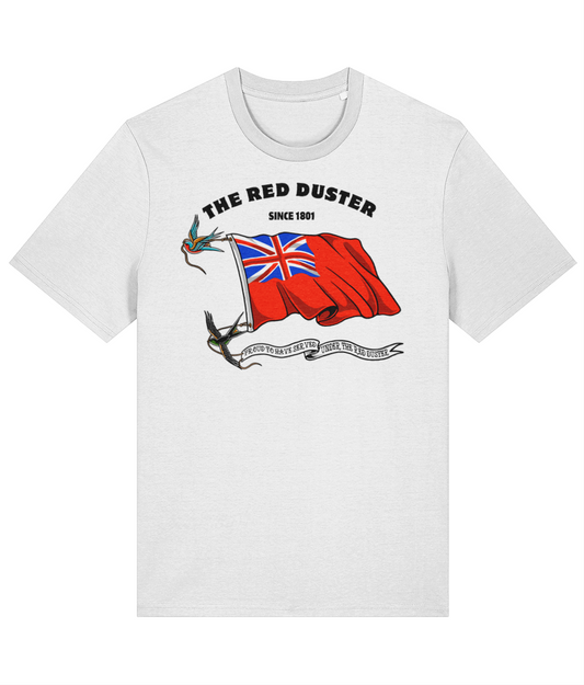 Organic cotton unisex t-shirt (Red duster and swallows)