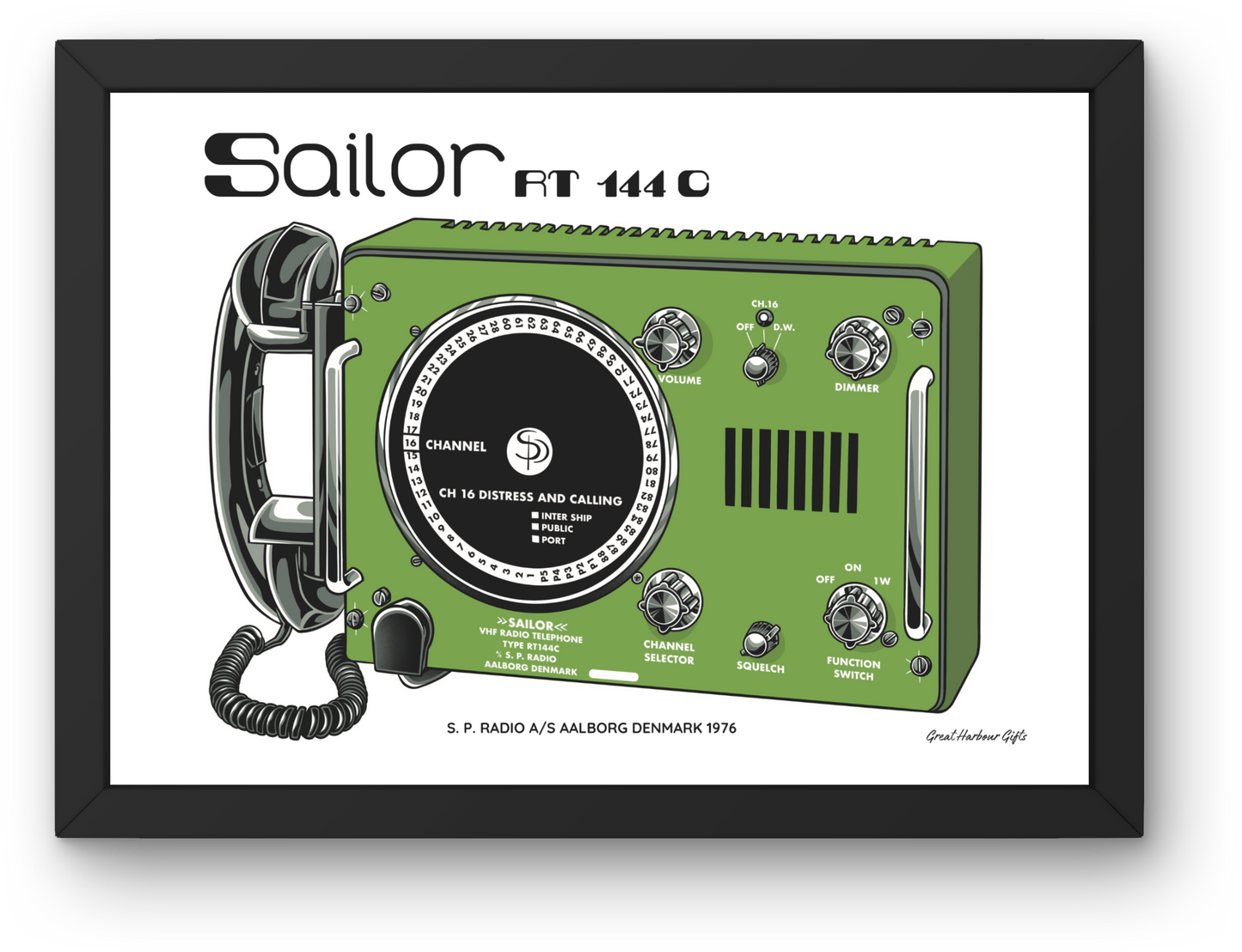 Framed wall art ( Vintage Sailor VHF radio RT144C)