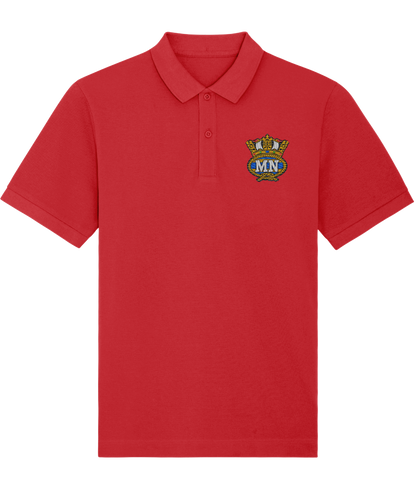 Organic cotton unisex polo shirt (Embroidered British Merchant Navy badge)