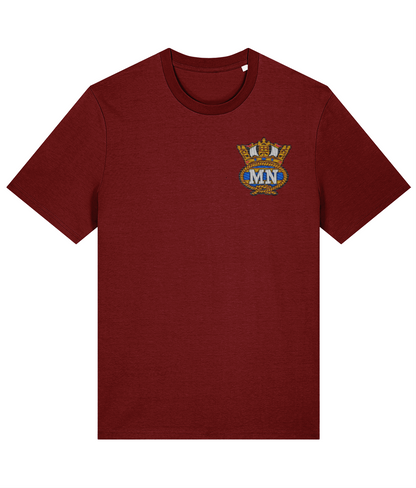 Organic cotton unisex t-shirt (Embroidered British Merchant Navy Badge)