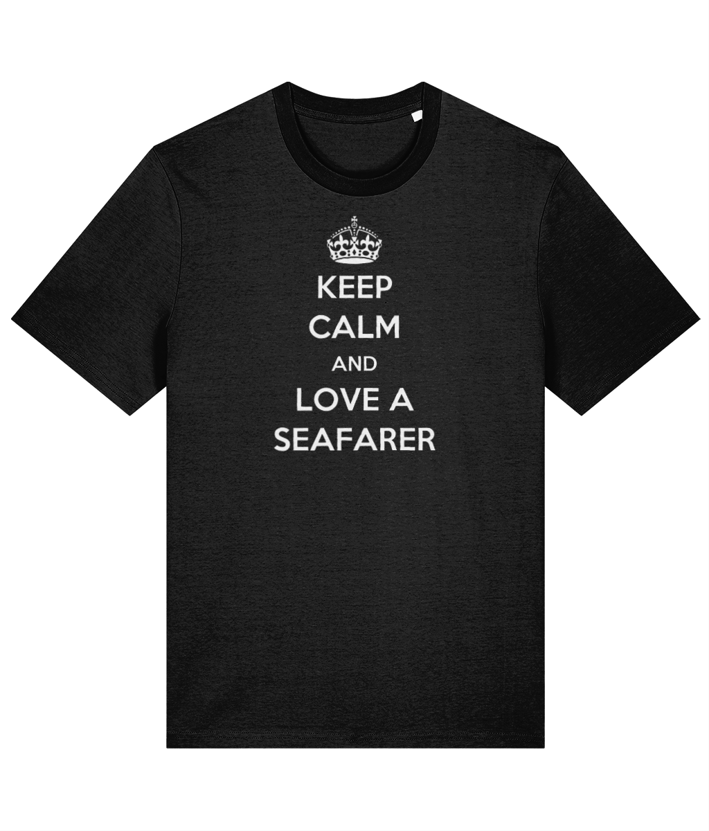 Organic cotton unisex t-shirt (Keep calm and love a seafarer)