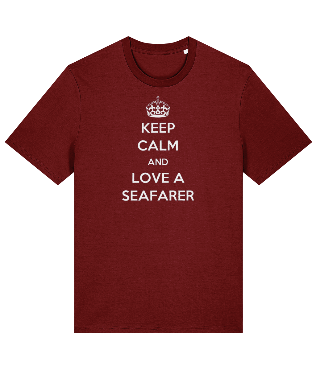 Organic cotton unisex t-shirt (Keep calm and love a seafarer)