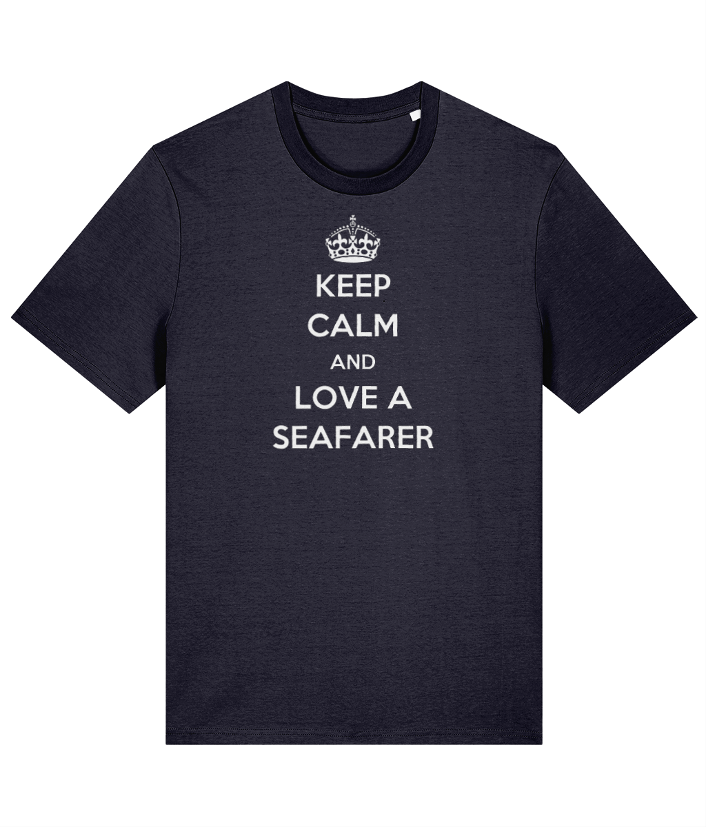 Organic cotton unisex t-shirt (Keep calm and love a seafarer)