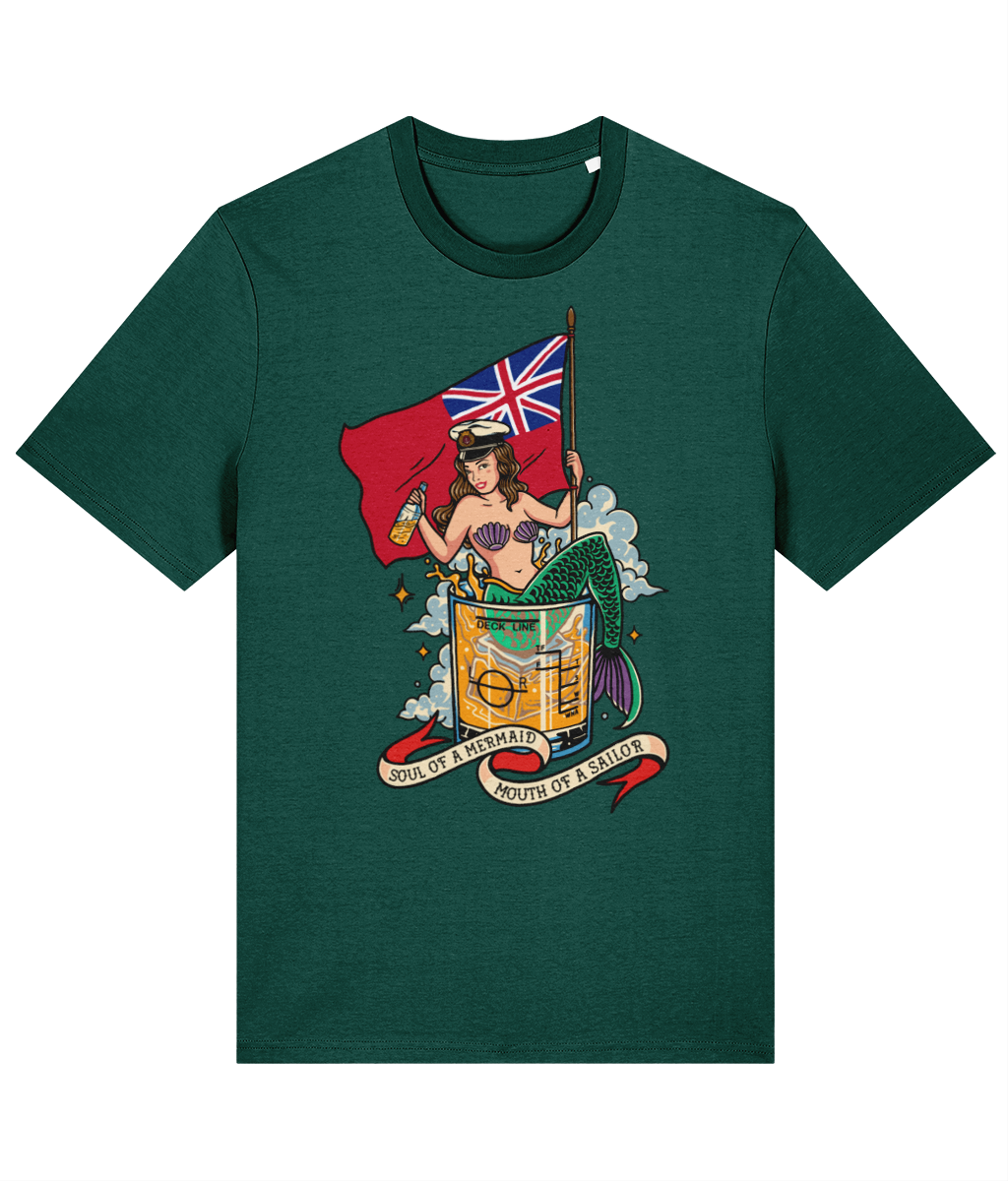 Organic cotton unisex t-shirt (Merchant Navy mermaid)