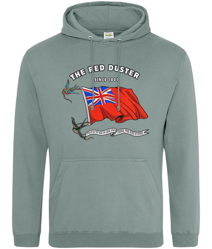 Ring-spun cotton unisex hoodie (British Merchant Navy red duster and swallows)