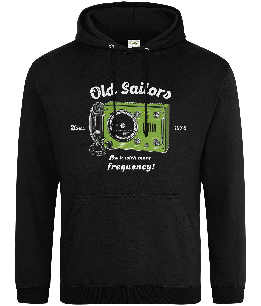 Ring-spun cotton unisex hoodie (Retro Sailor VHF radio)