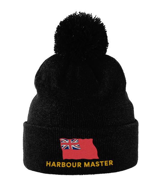 Pom Pom hat (Embroidered Harbour Master and red ensign)