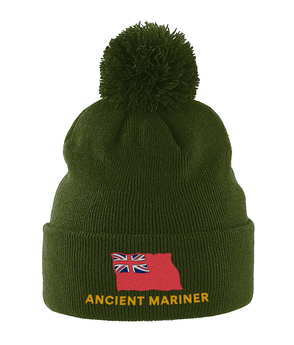 Pom Pom hat (Embroidered ancient mariner and red ensign)