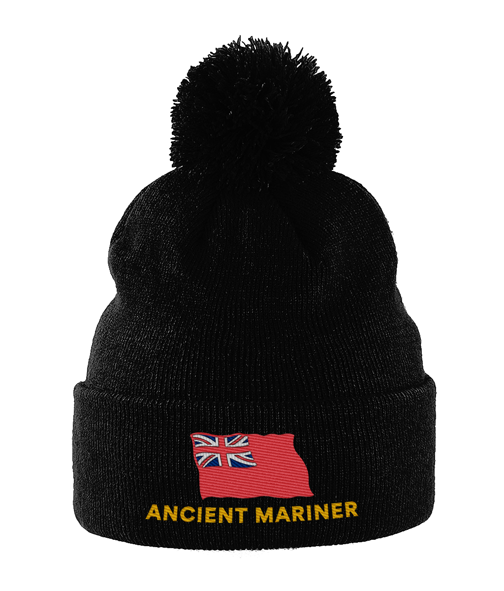 Pom Pom hat (Embroidered ancient mariner and red ensign)