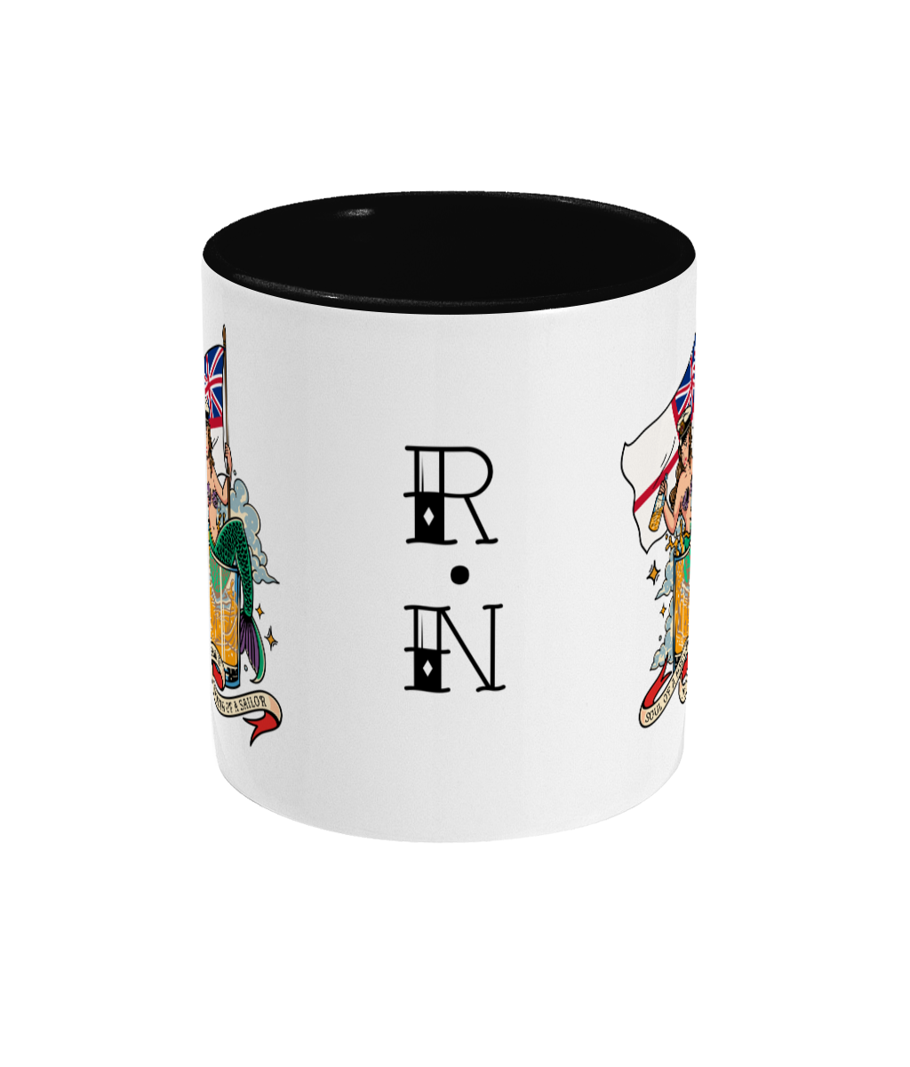 Sailor tattoo mug, Royal Navy (RN) mermaid