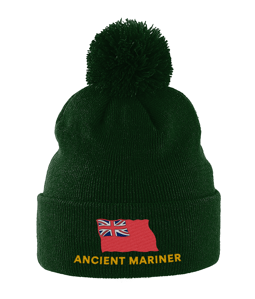 Pom Pom hat (Embroidered ancient mariner and red ensign)