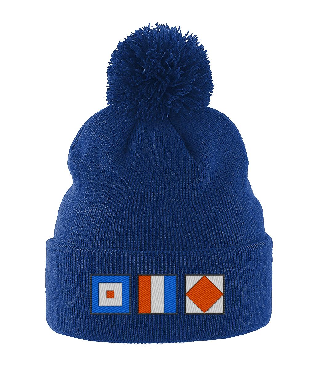 Pom pom hat nautical flags, Whiskey, Tango, Foxtrot (WTF)