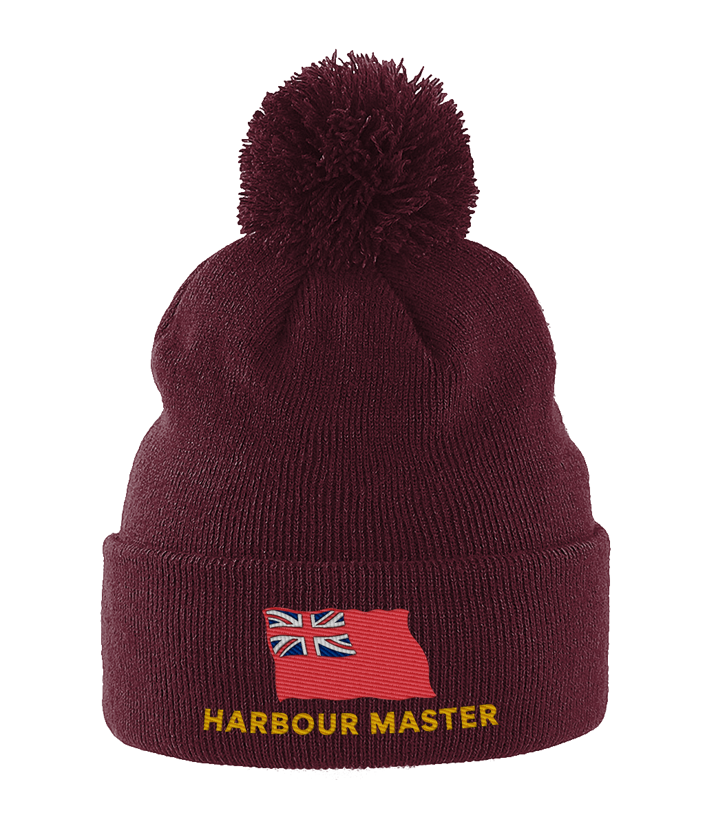 Pom Pom hat (Embroidered Harbour Master and red ensign)