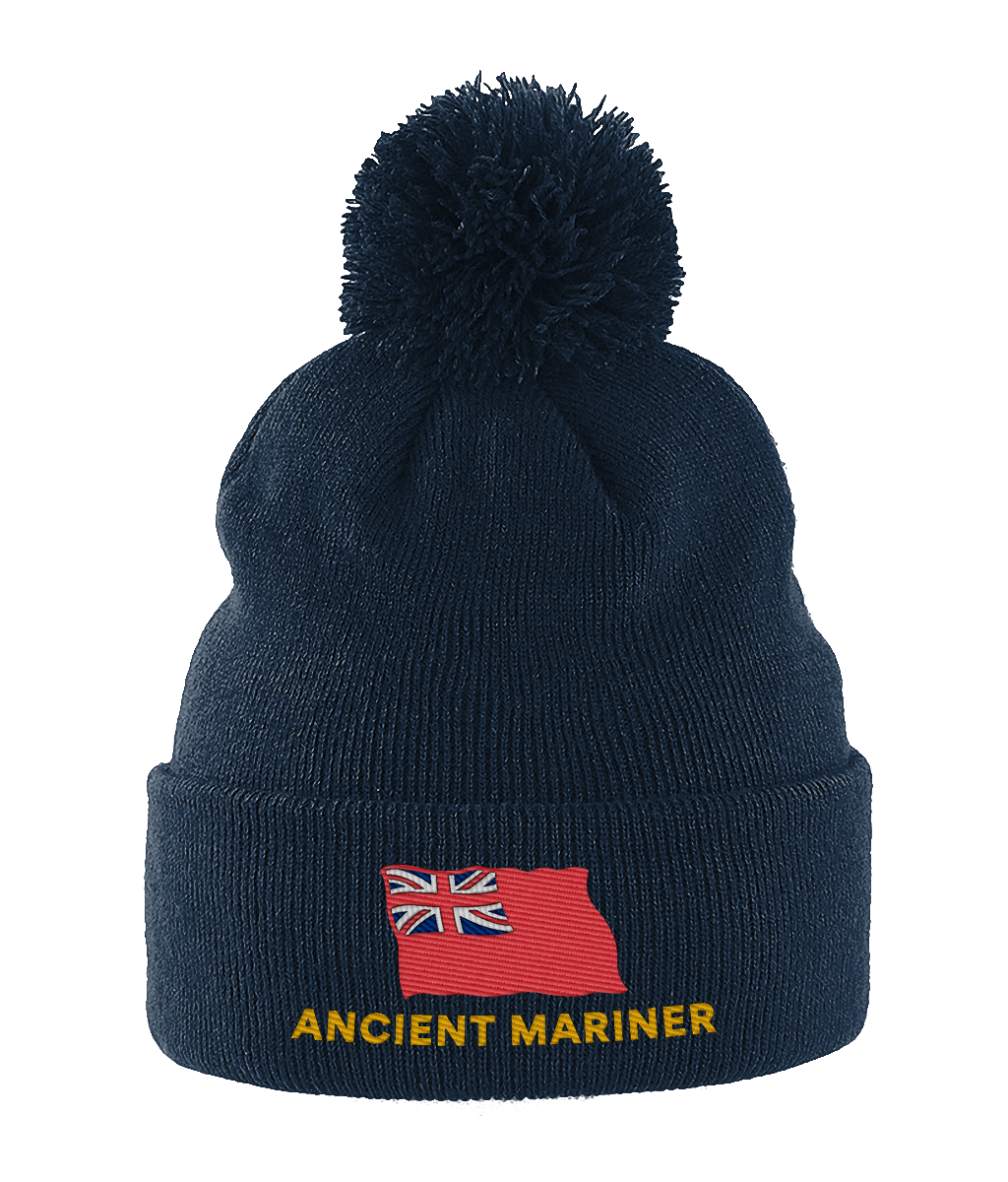 Pom Pom hat (Embroidered ancient mariner and red ensign)