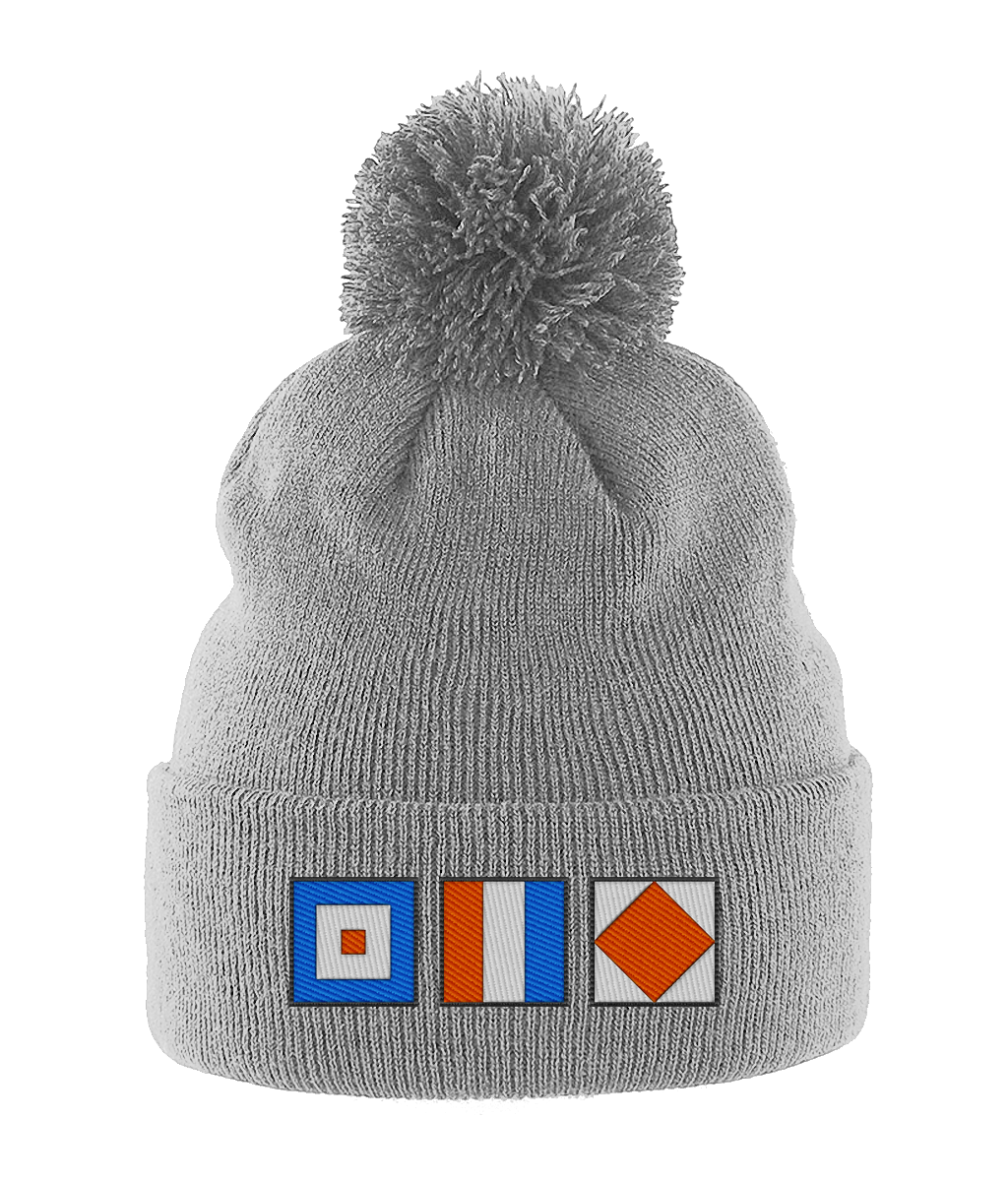 Pom pom hat nautical flags, Whiskey, Tango, Foxtrot (WTF)