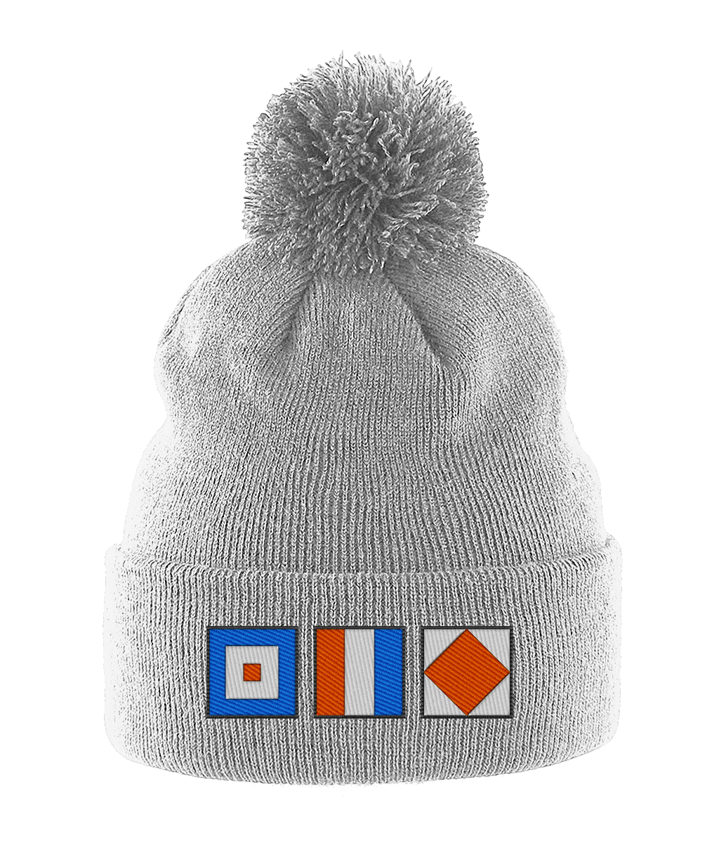 Pom pom hat nautical flags, Whiskey, Tango, Foxtrot (WTF)