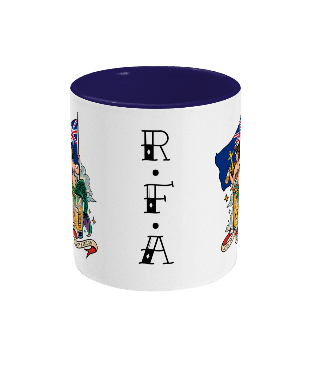 Sailor tattoo mug, Royal Fleet Auxiliary (RFA) mermaid