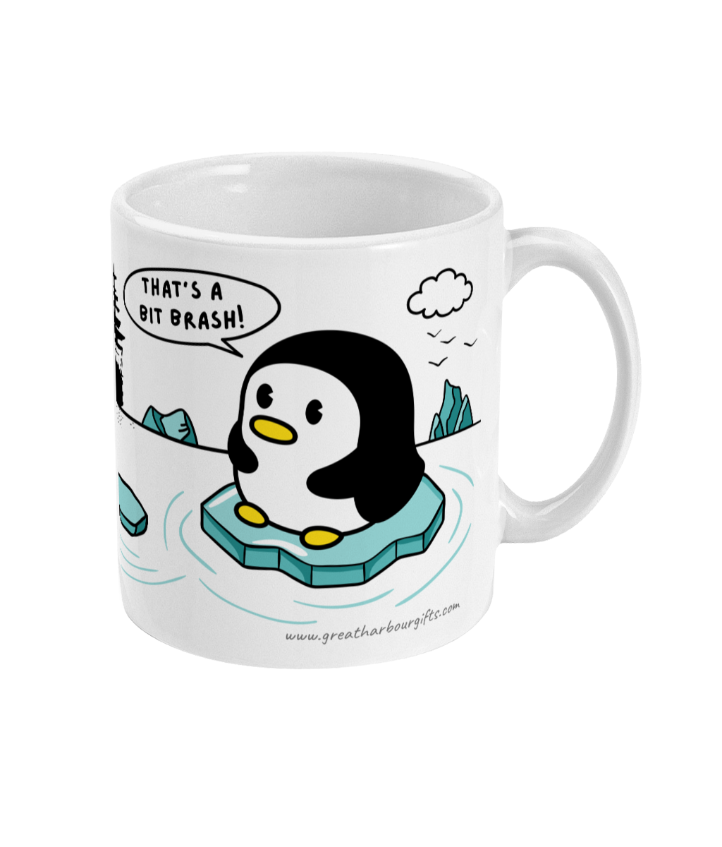 Funny Ice navigation mug (Antarctic penguins sat on growlers) Great Harbour Gifts