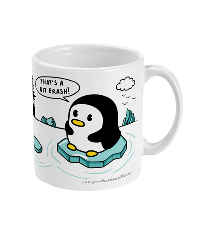 Funny Ice navigation mug (Antarctic penguins sat on growlers) Great Harbour Gifts