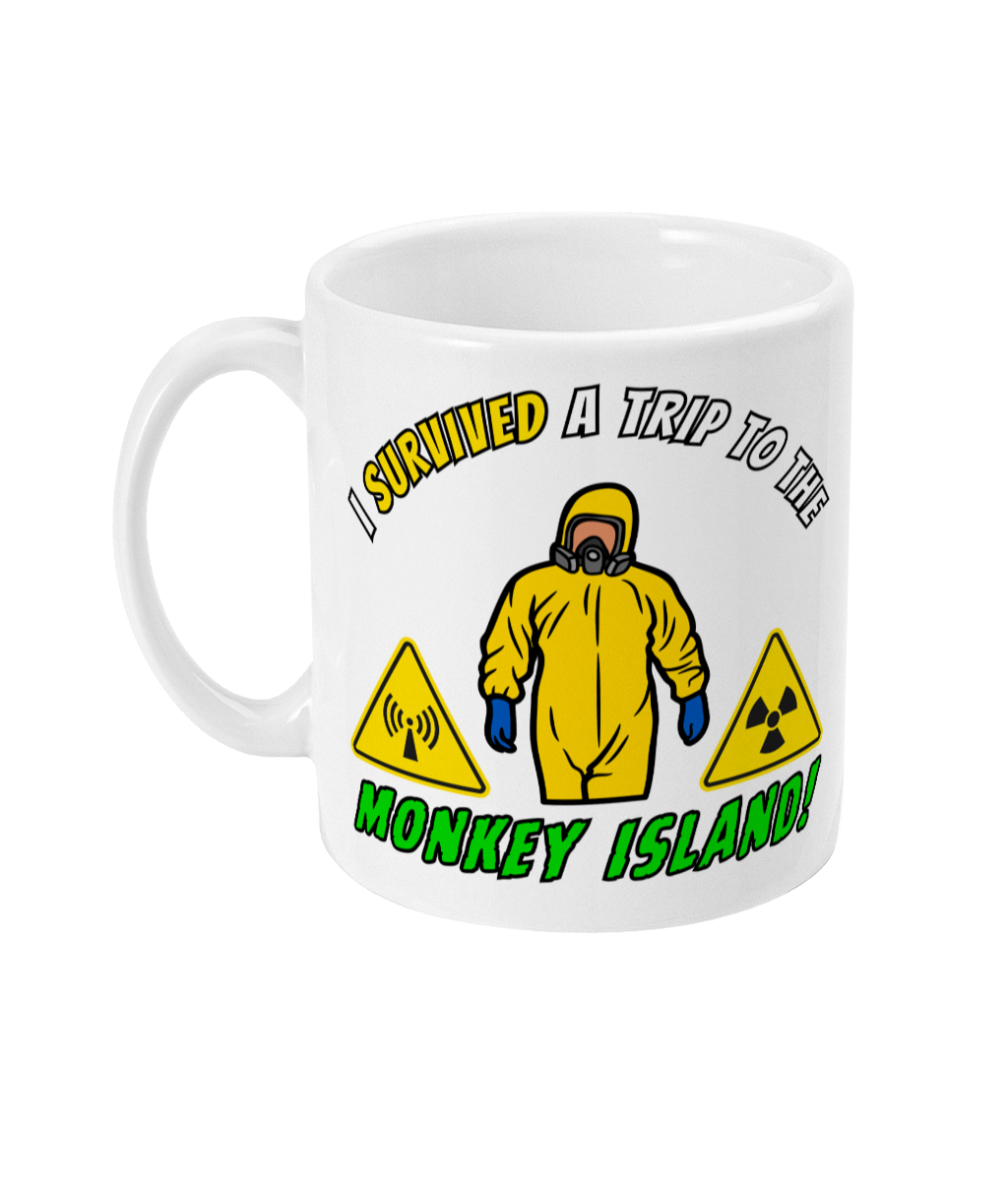 Funny deck mug, I survived a trip to the monkey Island! Great Harbour Gifts