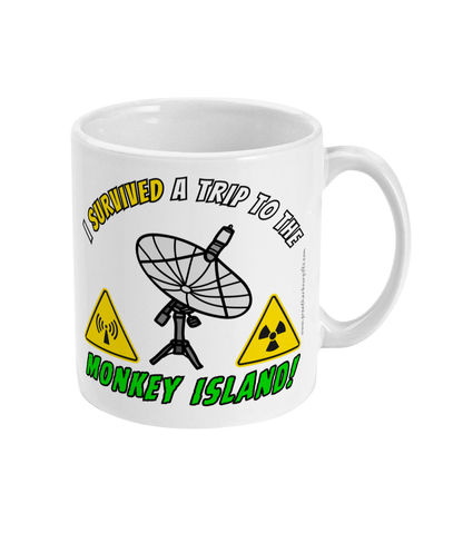 Funny deck mug, I survived a trip to the monkey Island! Great Harbour Gifts